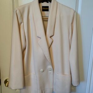 ELECTRE  PARIS CREAM VIRGIN WOOL  JACKET/BLAZER - SIZE 4